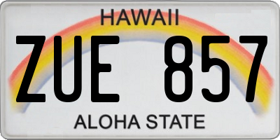 HI license plate ZUE857