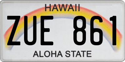 HI license plate ZUE861