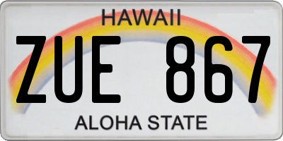 HI license plate ZUE867