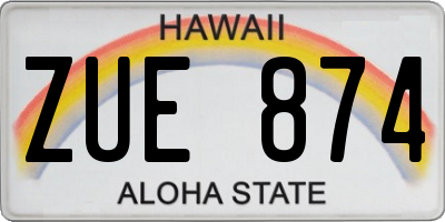 HI license plate ZUE874