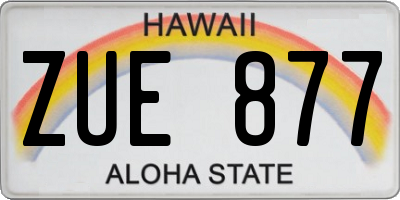 HI license plate ZUE877