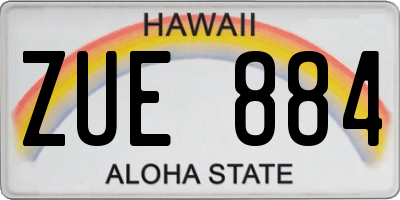 HI license plate ZUE884