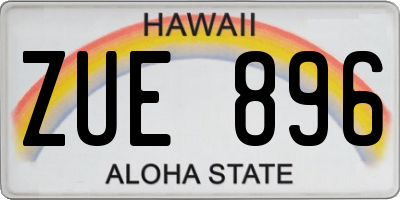HI license plate ZUE896