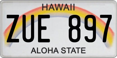 HI license plate ZUE897