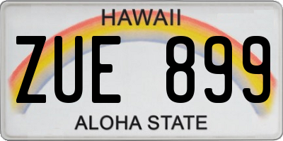 HI license plate ZUE899