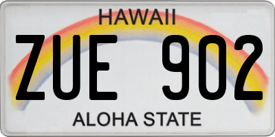 HI license plate ZUE902
