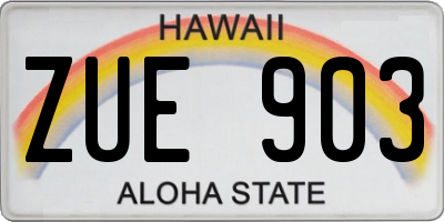 HI license plate ZUE903