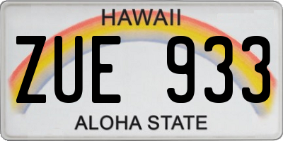 HI license plate ZUE933