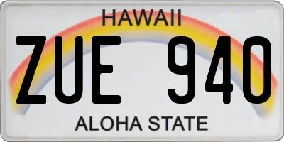 HI license plate ZUE940