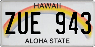 HI license plate ZUE943