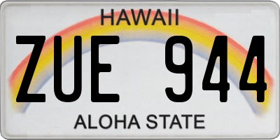 HI license plate ZUE944