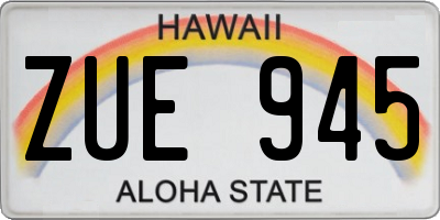 HI license plate ZUE945