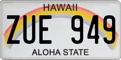 HI license plate ZUE949