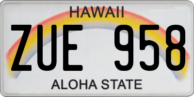 HI license plate ZUE958