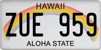 HI license plate ZUE959