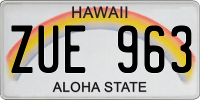 HI license plate ZUE963