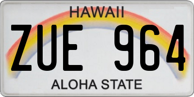 HI license plate ZUE964