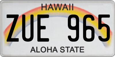 HI license plate ZUE965