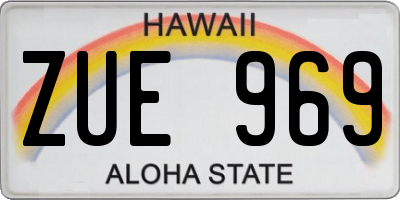 HI license plate ZUE969