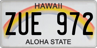 HI license plate ZUE972