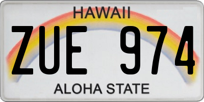 HI license plate ZUE974