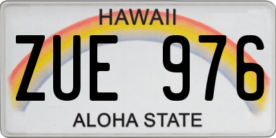 HI license plate ZUE976