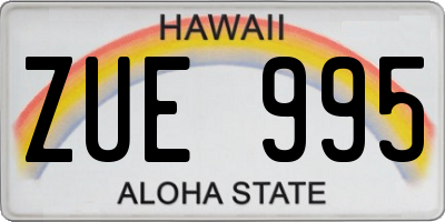 HI license plate ZUE995