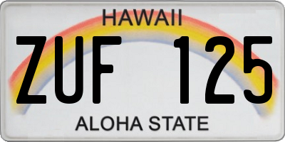 HI license plate ZUF125