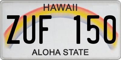 HI license plate ZUF150