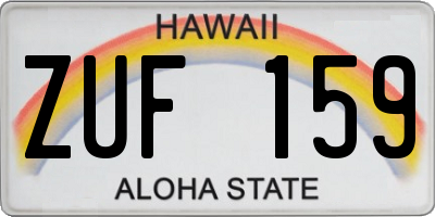 HI license plate ZUF159