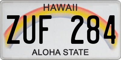 HI license plate ZUF284