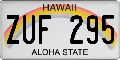 HI license plate ZUF295