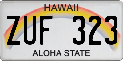 HI license plate ZUF323