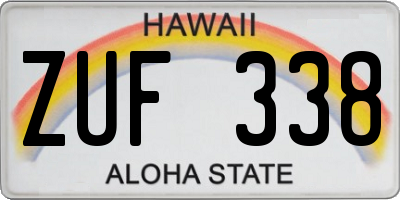 HI license plate ZUF338