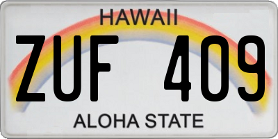 HI license plate ZUF409