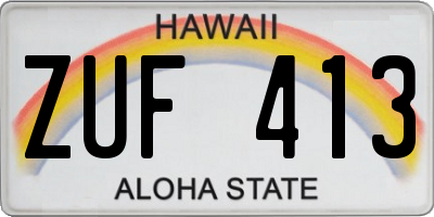 HI license plate ZUF413