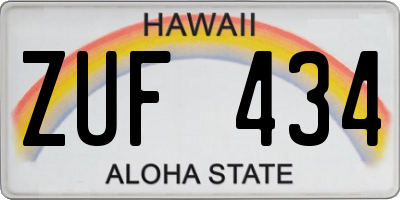 HI license plate ZUF434