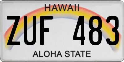HI license plate ZUF483