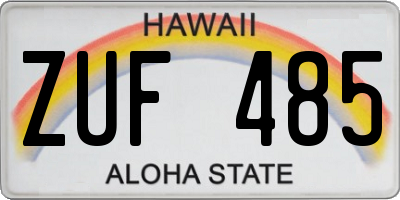 HI license plate ZUF485