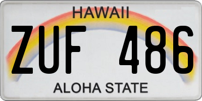 HI license plate ZUF486