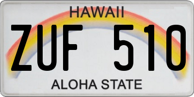 HI license plate ZUF510