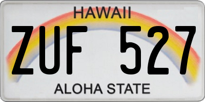 HI license plate ZUF527