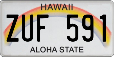 HI license plate ZUF591