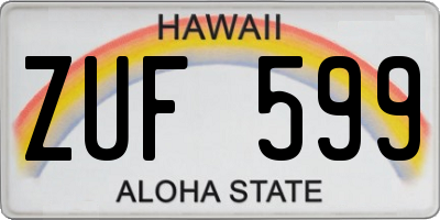 HI license plate ZUF599