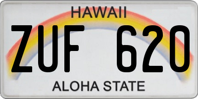 HI license plate ZUF620