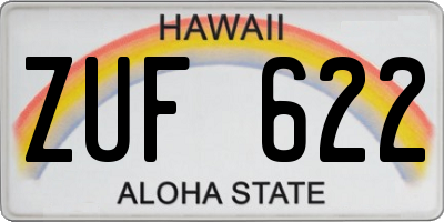HI license plate ZUF622
