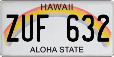 HI license plate ZUF632