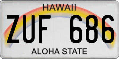 HI license plate ZUF686