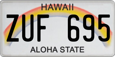 HI license plate ZUF695