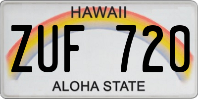 HI license plate ZUF720